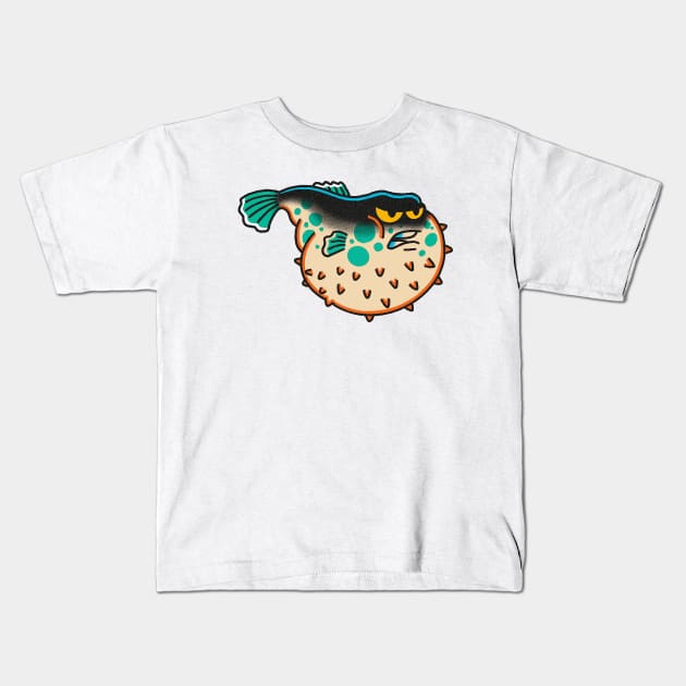 Pufferfish Kids T-Shirt by Lenny Animals Arts